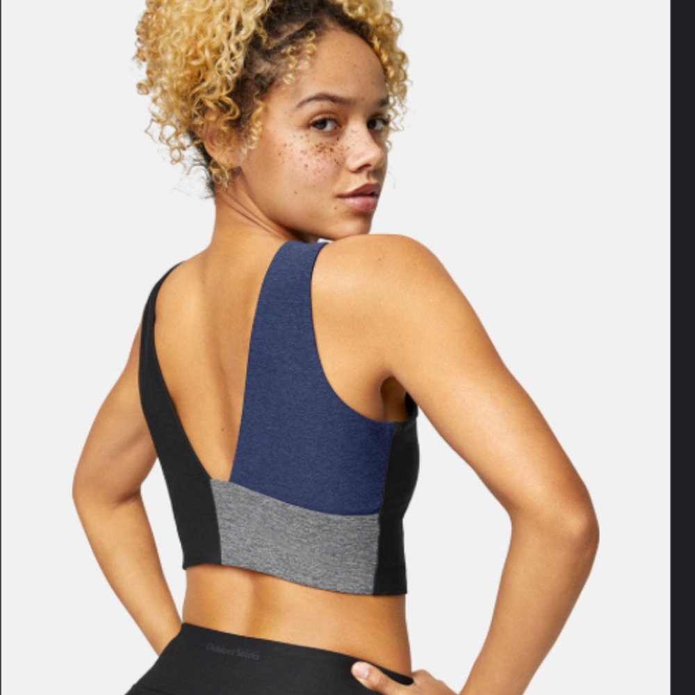 Outdoor Voices Venus Crop Top - S - Black/Navy/Graphite